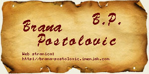 Brana Postolović vizit kartica